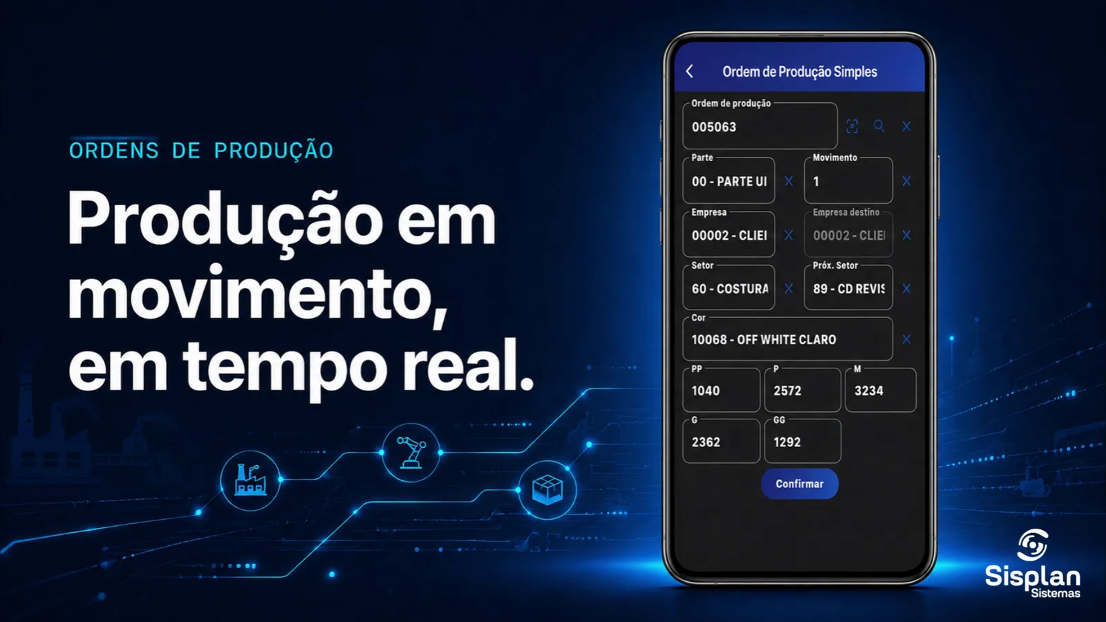 Ordem de produção, faturamento, inspeção e defeito lançados no celular e já dentro do ERP. Vídeo oficial Sisplan.